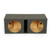 QPower QBASS 10 Inch Dual Car Audio Subwoofer Enclosure Box w/ Slot Port Vent, Charcoal