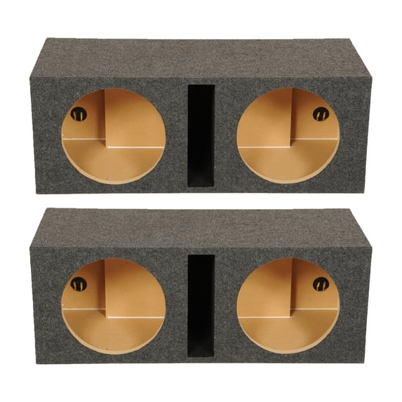 QPower QBASS Dual 10 Inch Car Audio Subwoofer Enclosure, Charcoal (2 Pack)