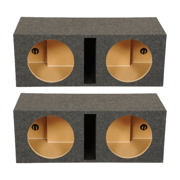 QPower QBASS Dual 10 Inch Car Audio Subwoofer Enclosure, Charcoal (2 Pack)