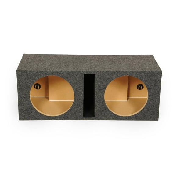 QPower Dual 12-Inch Heavy-Duty Ported Car Audio Subwoofer Box Deep Bass MDF