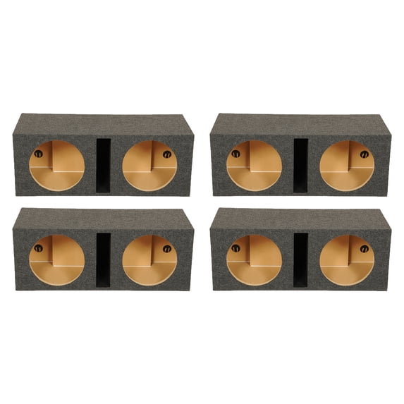QPower QBASS Dual 12 Inch Car Audio Subwoofer Enclosure, Charcoal (4 Pack)