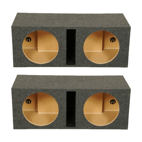 QPower QBASS Dual 12-Inch Loudspeaker Cabinets, Charcoal, 2 Pack