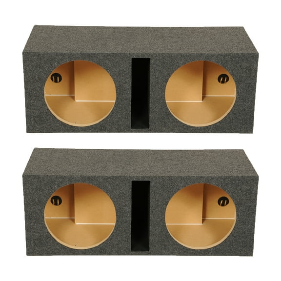 QPower QBASS Dual 12-Inch Loudspeaker Cabinets, Charcoal, 2 Pack