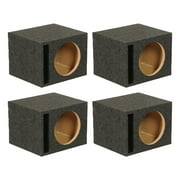 QPower QBASS Dual Vented 12 Inch Single Subwoofer Box, Charcoal 4 Pack