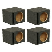 QPower QBASS Dual Vented 12 Inch Single Subwoofer Box, Charcoal (4 Pack)