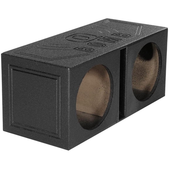 QPower QBOMB12V Dual 12" Vented Ported Subwoofer Sub Box w/ Bedliner Spray