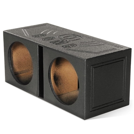 Open Box QPower QBOMB15V Dual 15" Vented Port Subwoofer Sub Box w/ Bedliner Spray