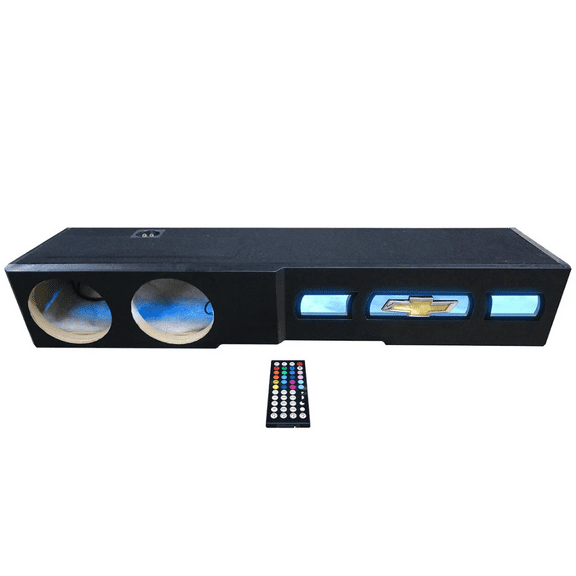 QPower QL-CHEVYFF07208 Dual 8" Sub Enclosure w/ RGB for Chevy 2007-24 Crew Cab