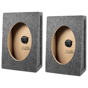 QPower VT6X9 6x9 Inch Vertical Speaker Box Enclosure, 5/8" MDF Car Audio, Charcoal, 2 Pack