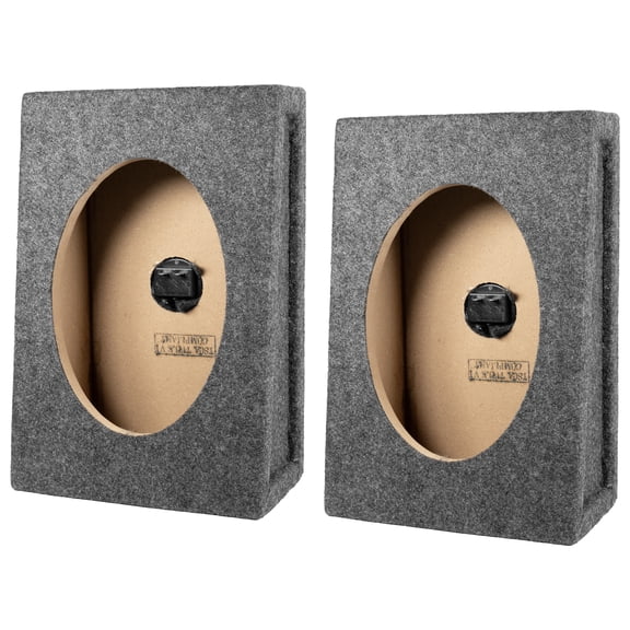 QPower VT6X9 6x9 Inch Vertical Speaker Box Enclosure, 5/8" MDF Car Audio, Charcoal, 2 Pack