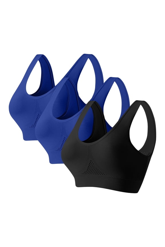 3PC Breathable Bras for Women No Steel Ring Plus Size Soft Cool Liftup Air Bra No Underwire High Support Underwear