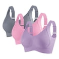 thumbnail image 1 of QQAMB 3PC Womens Wireless Bras No Underwire Push Up Bra Seamless Ribbed Cozy Full Coverage Adjustable Straps Everyday Bra, 1 of 2