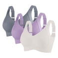 thumbnail image 1 of QQAMB 3PC Womens Wireless Bras No Underwire Push Up Bra Seamless Ribbed Cozy Full Coverage Adjustable Straps Everyday Bra, 1 of 2