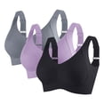 thumbnail image 1 of QQAMB 3PC Womens Wireless Bras No Underwire Push Up Bra Seamless Ribbed Cozy Full Coverage Adjustable Straps Everyday Bra, 1 of 2