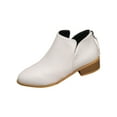 thumbnail image 1 of QQAMB Ankle Booties for Women,Women's Casual Dress Low Heeled Booties. V Cut Fashion Thick Heel Design Shoes, 1 of 8