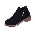 thumbnail image 1 of QQAMB Ankle Boots for Women Fall Pointed Toe Slouch Boot Winter Side Zipper Short Boots Low Heel Non Slip Bootie, 1 of 8