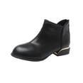thumbnail image 1 of QQAMB Ankle Boots for Women Zipper Pointed Toe Leather Booties Low Heel Non Slip Booties Casual Comfy Short Boot, 1 of 8