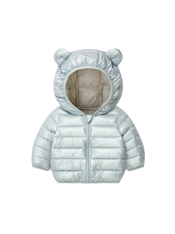 Baby Boys Girls Winter Coats Toddler Bear Hoods Down Jacket Infant Kids Light Puffer Padded Outwear,3 Years