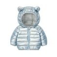 thumbnail image 1 of QQAMB Baby Boys Girls Winter Coats Toddler Bear Hoods Down Jacket Infant Kids Light Puffer Padded Outwear,4 Years, 1 of 5