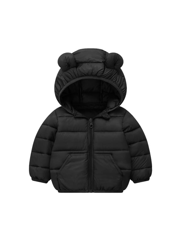 Baby Boys Girls Winter Coats Toddler Bear Hoods Down Jacket Infant Kids Light Puffer Padded Outwear,5 Years
