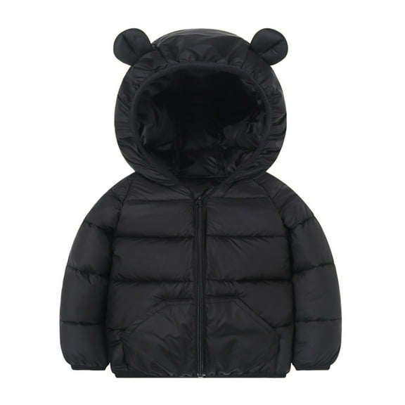 QQAMB Baby Boys Girls Winter Coats Toddler Bear Hoods Down Jacket Infant Kids Light Puffer Padded Outwear,5 Years