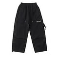 thumbnail image 1 of QQAMB Boys Girls Cargo Pants Dressy Casual Drawstring High Waisted Hiking Pants Trendy Lightweight Joggers with Pockets,5 Years, 1 of 6