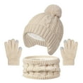thumbnail image 1 of QQAMB Boys Girls Hat Muffler Gloves 3 Piece Set Fall Winter Fleece Warm Knit Outwear for Kids, 1 of 8