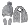 thumbnail image 1 of QQAMB Boys Girls Hat Muffler Gloves 3 Piece Set Fall Winter Fleece Warm Knit Outwear for Kids, 1 of 6