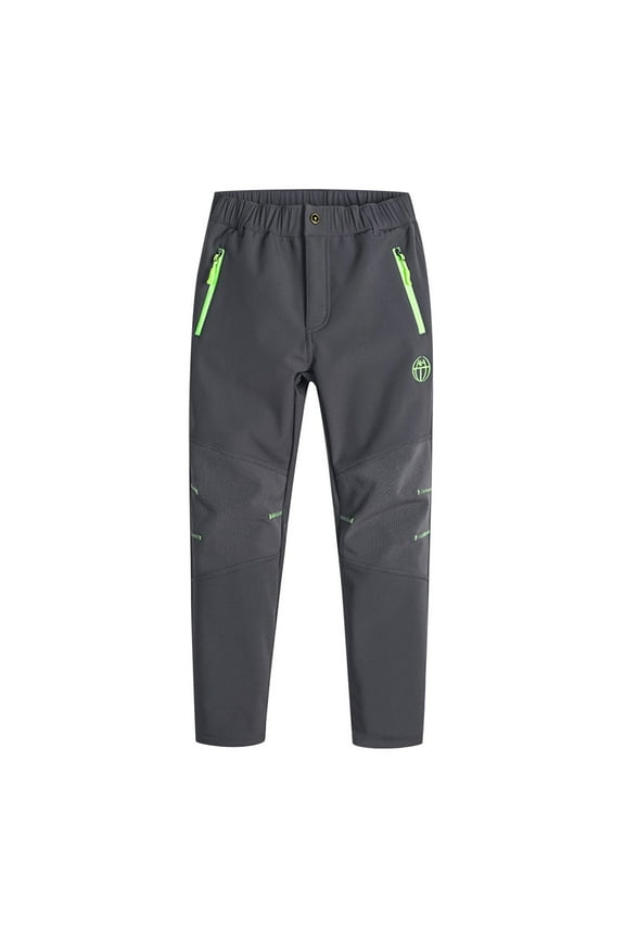 Boys Girls Softshell Hiking Pants Cotton Fleece Lined Skiing Snow Pants Kids Outdoor Trousers,8 Years