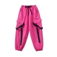 thumbnail image 1 of QQAMB Cargo Pants for Boys Girls Hip Hop Dance Wide Leg High Elastic Waisted Jogger Sweatpants Streetwear Active Pants,11 Years, 1 of 5