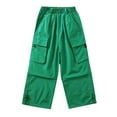 thumbnail image 1 of QQAMB Cargo Pants for Boys Girls Hip Hop Dance Wide Leg High Elastic Waisted Jogger Sweatpants Streetwear Active Pants,3 Years, 1 of 4