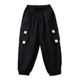 thumbnail image 1 of QQAMB Cargo Pants for Boys Girls Hip Hop Dance Wide Leg High Elastic Waisted Jogger Sweatpants Streetwear Active Pants,5 Years, 1 of 6