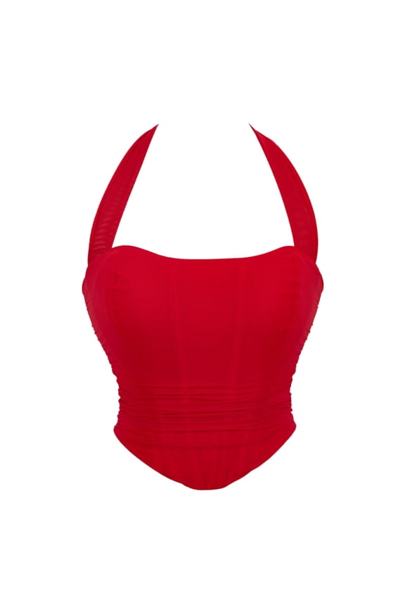 Corset Tops for Women Vintage Tie Halter Corsets Top Back Lace Up Gothic Bustier Push Up Waist Bodyshaper Tops