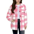 thumbnail image 1 of QQAMB Flannel Shirt for Girls Plaid Jackets Coat Long Sleeve Oversized Shacket Trendy Causal Fall Winter Clothes, 1 of 8
