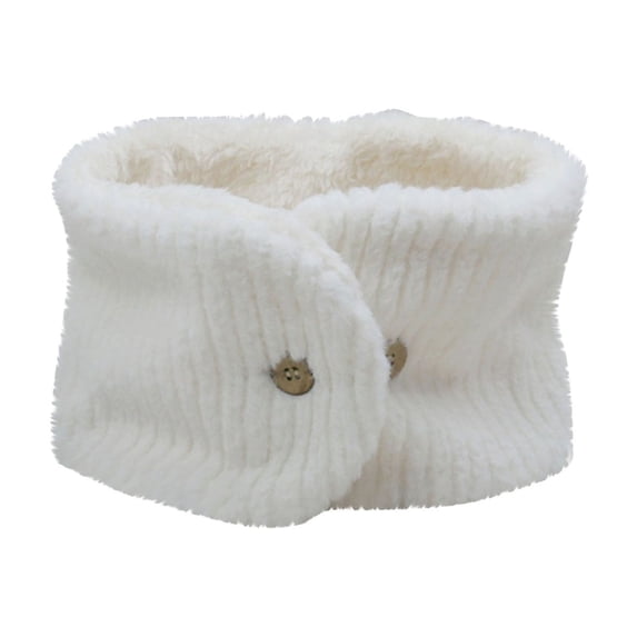 QQAMB Fleece Lined Neck Warmer Double-Layer Sherpa Fleece Ski Face Neck Gaiter Button Winter Infinity Scarf for Women Men