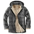 thumbnail image 1 of QQAMB Fleece Lined Plaid Jacket Women Lightweight Casual Jacket Plaid Shacket Jackets Zipper Fleece Hooded Jackets Warm Coat Black M, 1 of 6