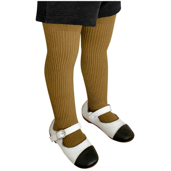 QQAMB Girl Cable Knit Leggings Stocking Tights Footed Pants Toddler Kids Cotton Warm Pantyhose