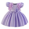 thumbnail image 1 of QQAMB Girls Dresses Flower Satin Prom Dress Wedding Princess Party Birthday Pageant Toddler Evening Ball Gown for 1-5 Years, 1 of 6