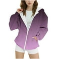 thumbnail image 1 of QQAMB Girls Fall Zip Up Hoodies Sweatshirt Strip Printed Long Sleeve Oversized Coat Casual Cozy Fall Winter Outfits,8-9Years, 1 of 4