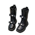 thumbnail image 1 of QQAMB Girls Knee Length Boots Mid Calf Riding Boots PU Leather Zipper Punk Goth Boot Fall Winter Bowknot Boot Little Big Kid, 1 of 8