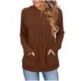 thumbnail image 1 of QQAMB Hoodies for Women Lightweight Drawstring Sweatshirt Long Sleeve Ribbed Knit Tunic Sweaters Fall Fashion Cozy Pullover, 1 of 8