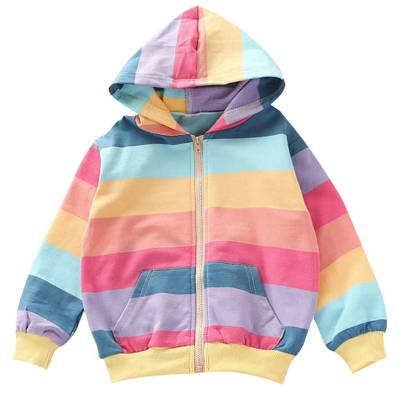 DeHolifer Jackets for Girls Zip Up Hoodie for Toddler Girl Kids Sweatshirt Clothes Cotton Lightweight Outerwear Top Fall