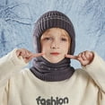thumbnail image 1 of QQAMB Kids Earflap Beanie Hat and Scarf Set Winter Warm Fleece Lined Knit Cap Neck Warmer Gaiter for Boys Girls, 1 of 3