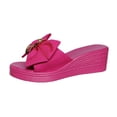 thumbnail image 1 of DeHolifer Ladies' One-Strap Slippers Wedge Heels Open Toe Casual for Spring Summer Beach PU, 1 of 8