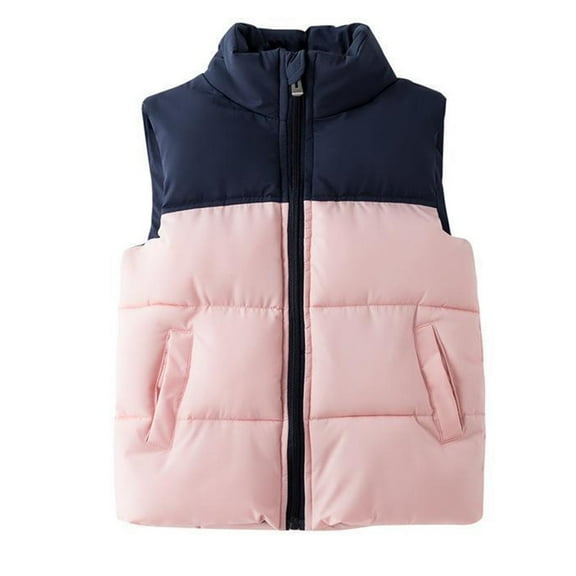 QQAMB Little Girls Boys Down Vest Puffer Solid Color Sleeveless Outfit Winter Outwear Coat