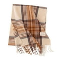 thumbnail image 1 of QQAMB Long Plaid Scarf for Women Men Winter Fall Warm Tassels Big Grid Soft Tartan Shawls Christmas Cold Weather Wrap, 1 of 3