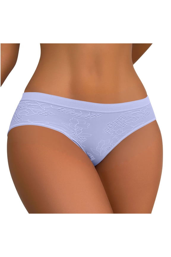 QQAMB Low Rise Underwear for Women Stretchy Hipster Breathable Soft Full Coverage Briefs Seamless Cheeky Solid Panties