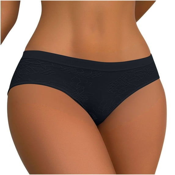 QQAMB Low Rise Underwear for Women Stretchy Hipster Breathable Soft Full Coverage Briefs Seamless Cheeky Solid Panties