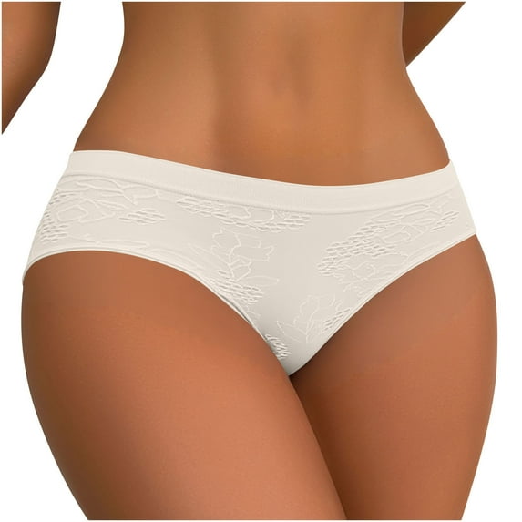 QQAMB Low Rise Underwear for Women Stretchy Hipster Breathable Soft Full Coverage Briefs Seamless Cheeky Solid Panties