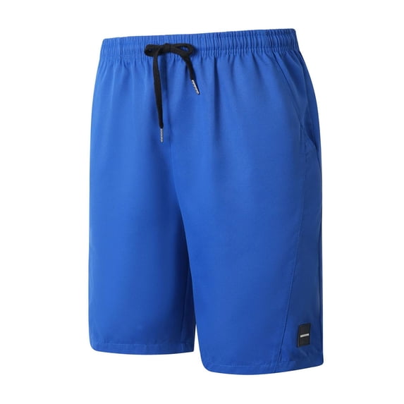 QQAMB Men's Athletic Running Shorts Quick Dry Lightweight Sport Workout Hiking Gym Shorts with Zipper Pockets Blue XL